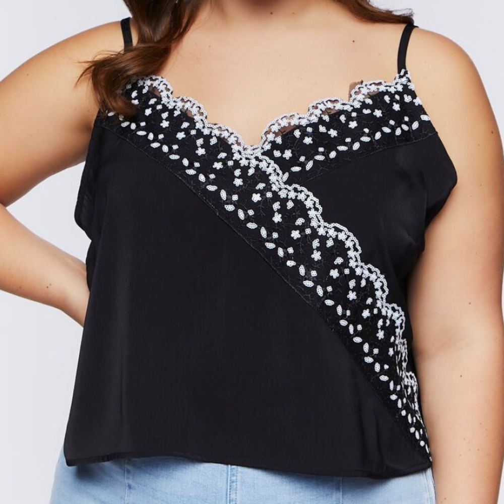 Floral Sequin Cami Blouse